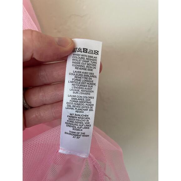 NWT ASOS Curve Sheer Hyper Feminine Mesh Top Puff Bow Sleeve Festival Rave Girly - Picture 8 of 8